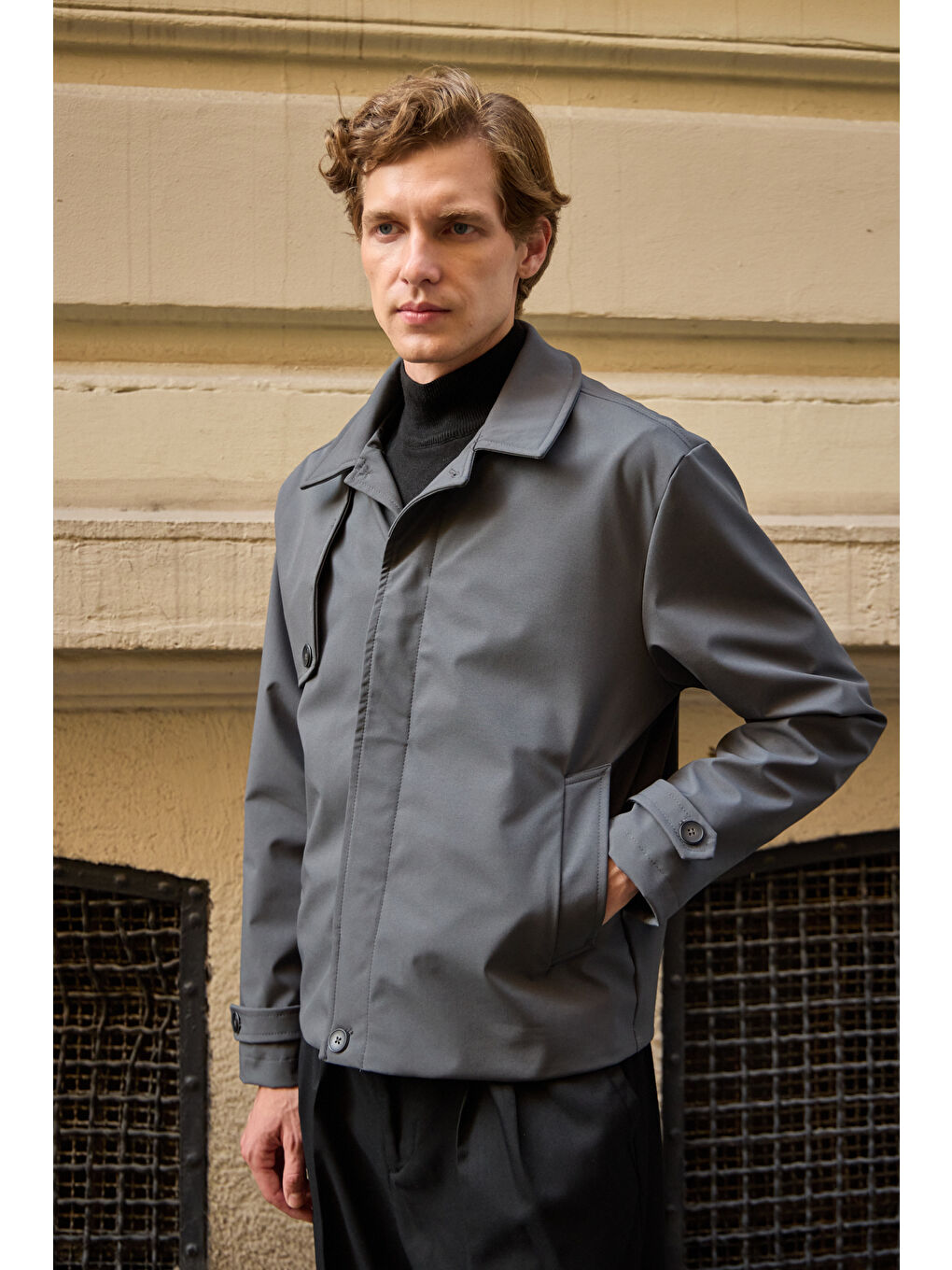 Erkek Regular Fit Ceket Antrasit-6