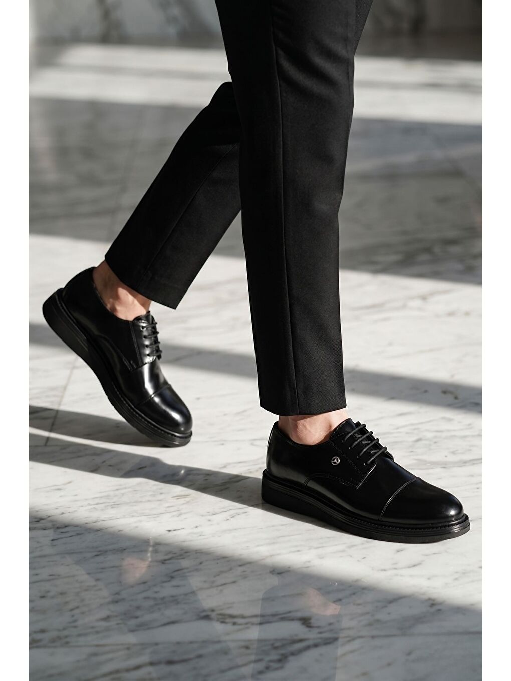 Siyah ARTOS Bağcıklı Rahat Taban Erkek Günlük Klasik Casual Ayakkabı-4