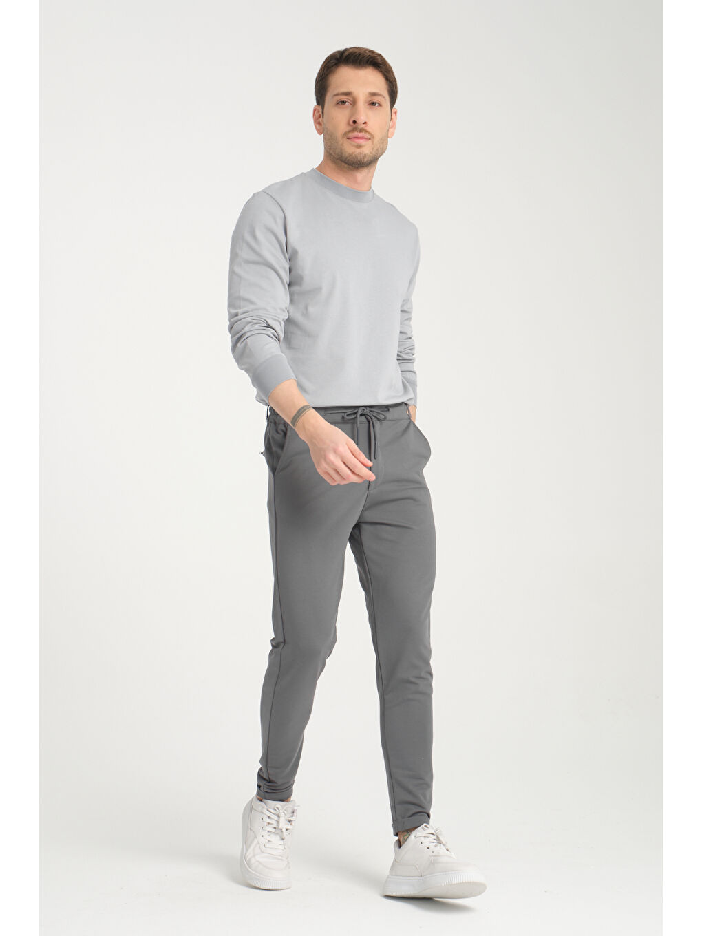 Antrasit Duble Paça Kompak Erkek Pantolon 3575-1