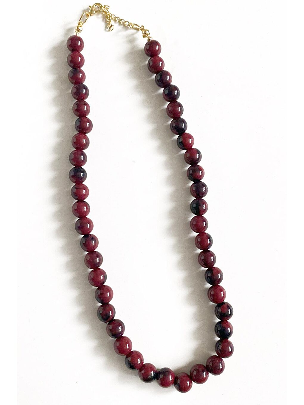 Bordo Boncuklu Kadın Kolye-2