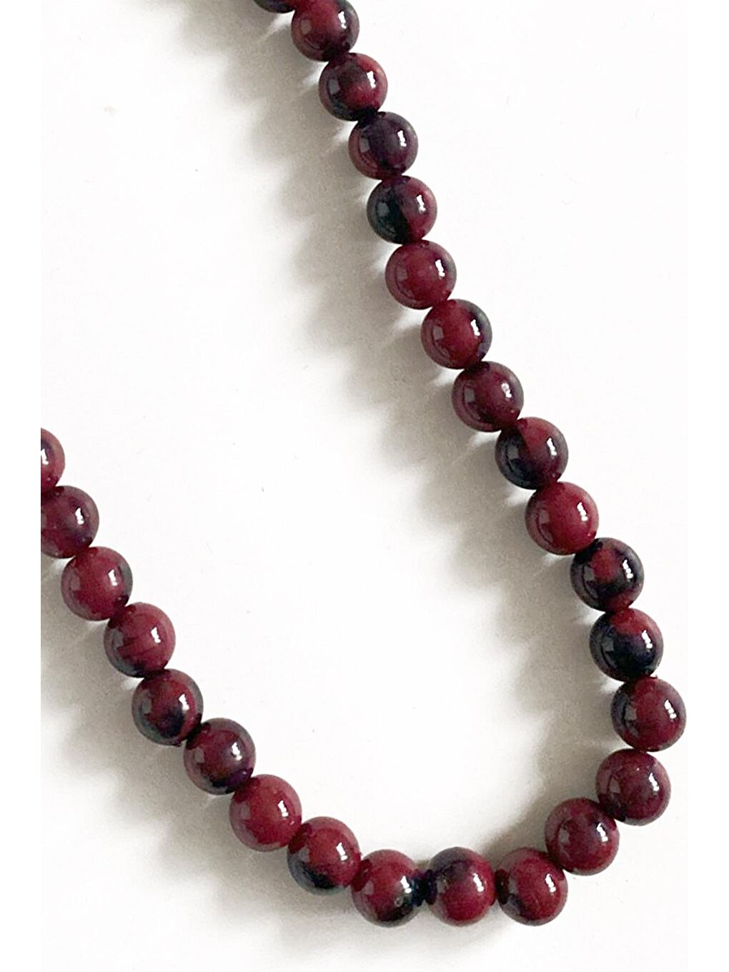 Bordo Boncuklu Kadın Kolye-3