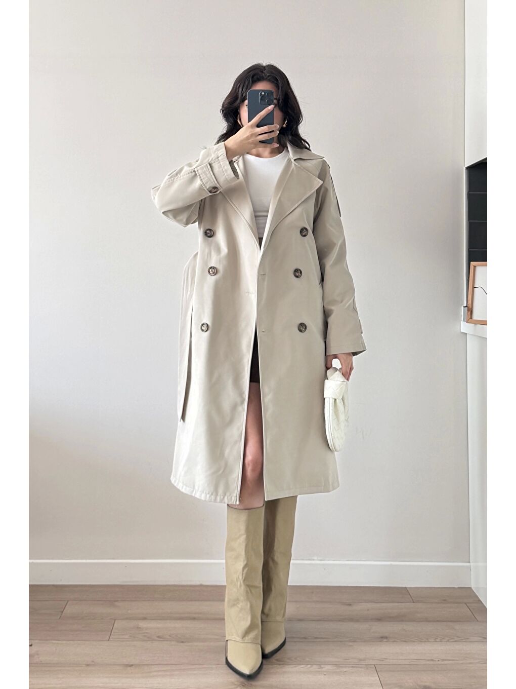 Kadın Gri Uzun Trenç 1041-5051