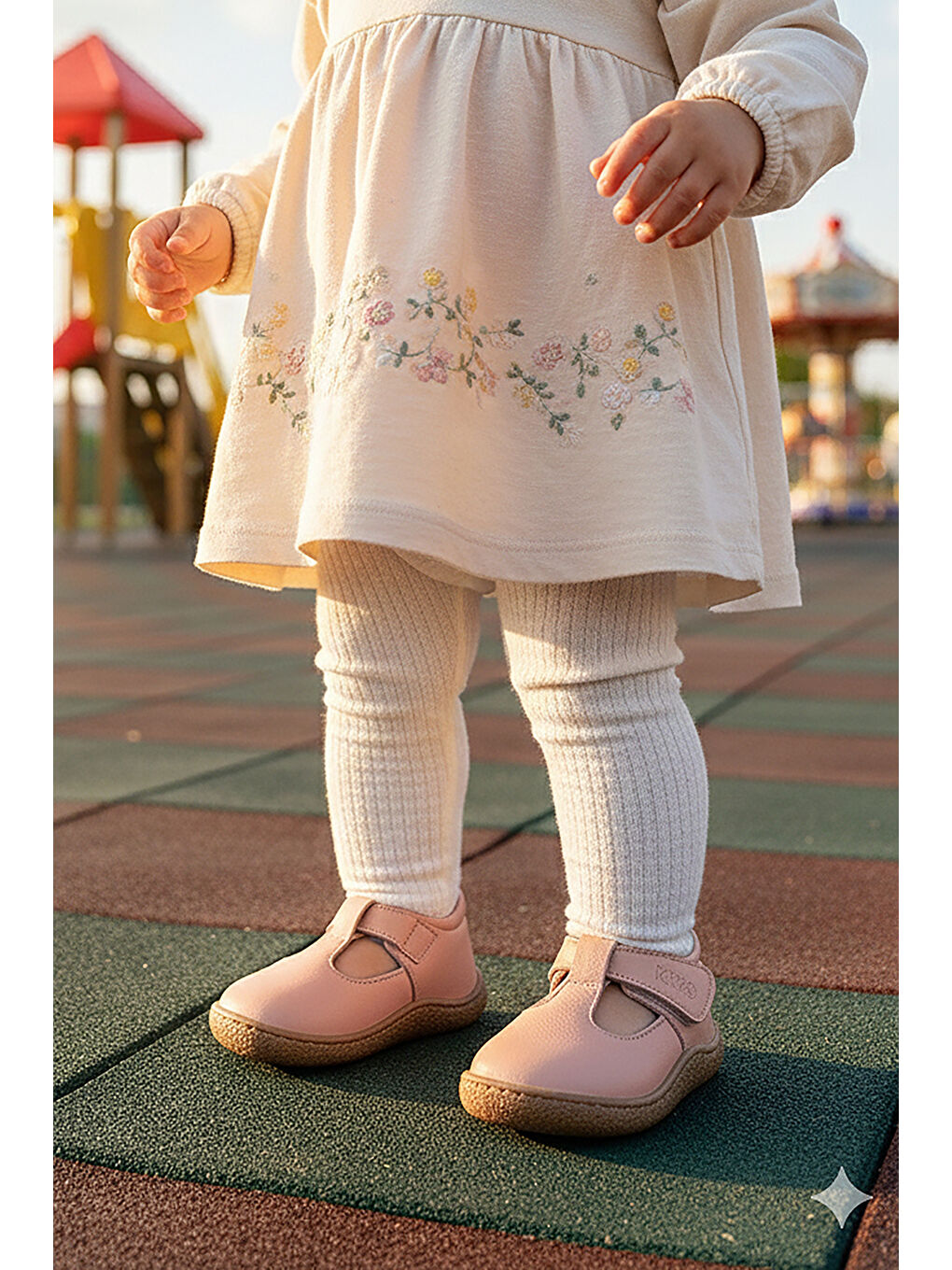 Pembe Lija %100 Deri Günlük Kız Bebek Babet Ayakkabı-2