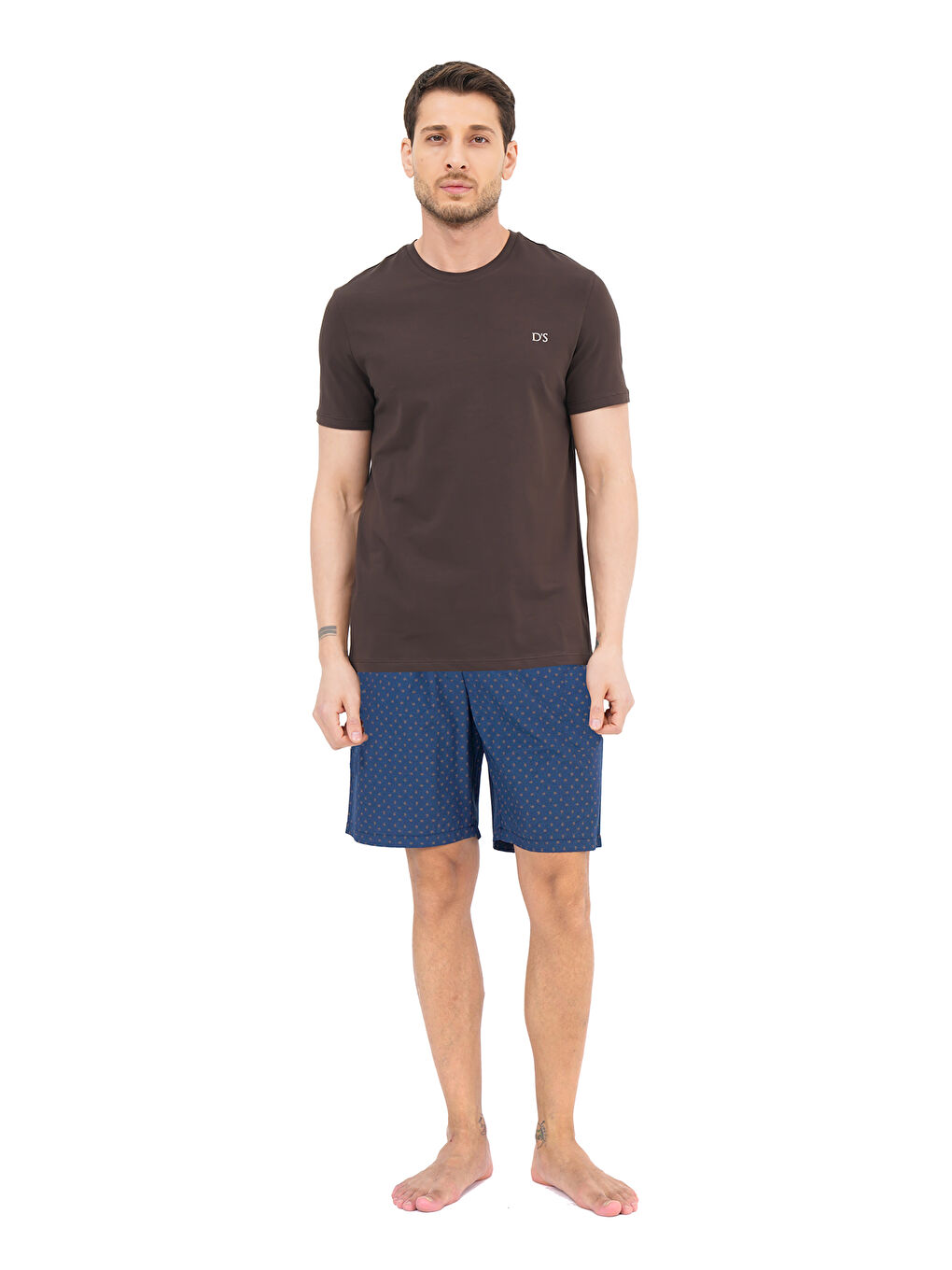 Kahverengi Dokuma Şort Takımı KAHVErengi