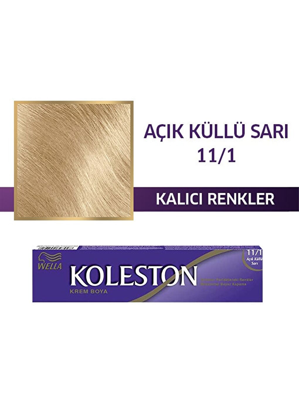 Wella Renksiz Koleston Single Tüp Boya 11/1 Açık Küllü Sari x5'li Set - 1