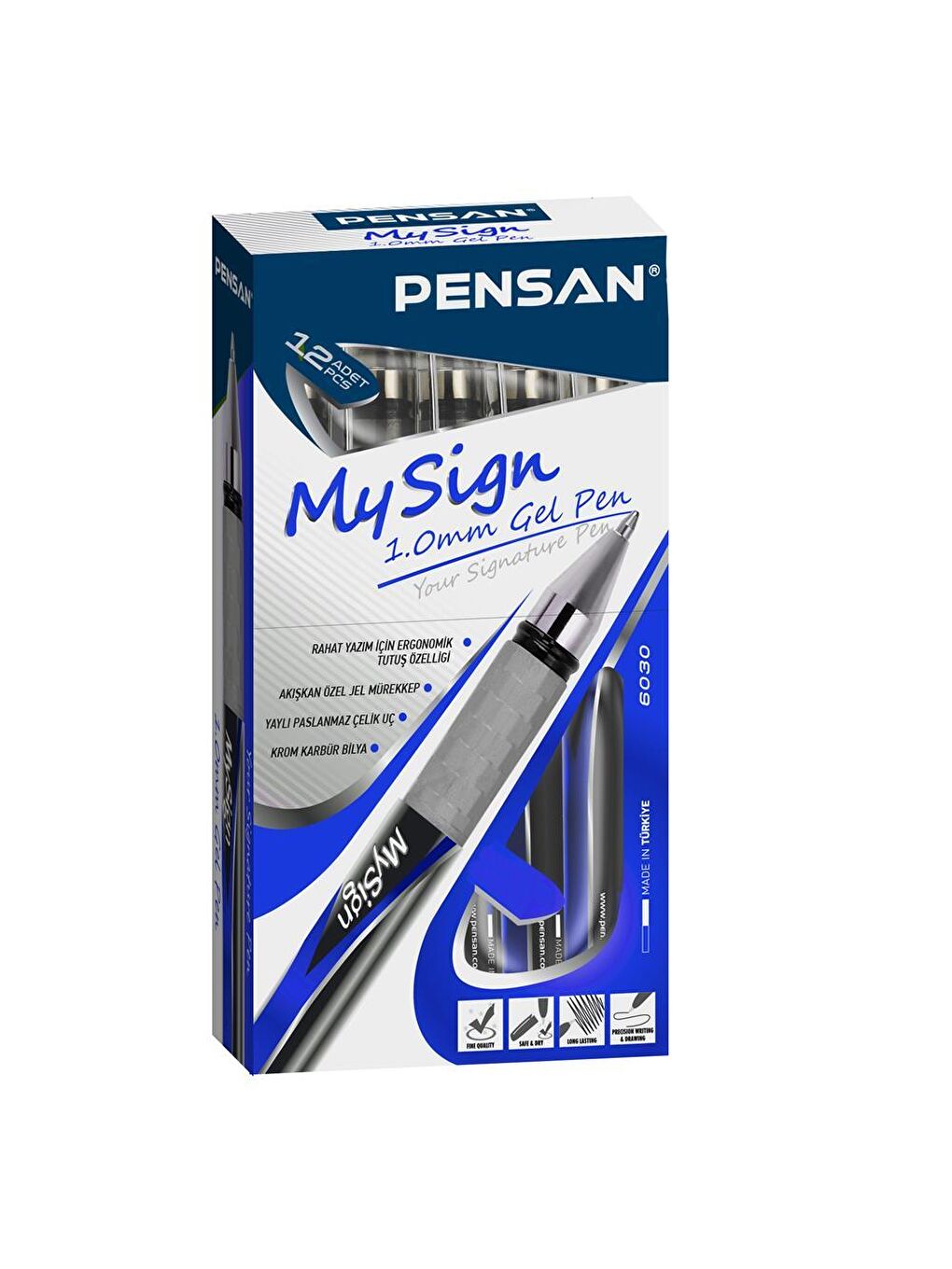 Pensan Mavi My Sign Jel İmza Kalemi 1.0 Mm 12'li