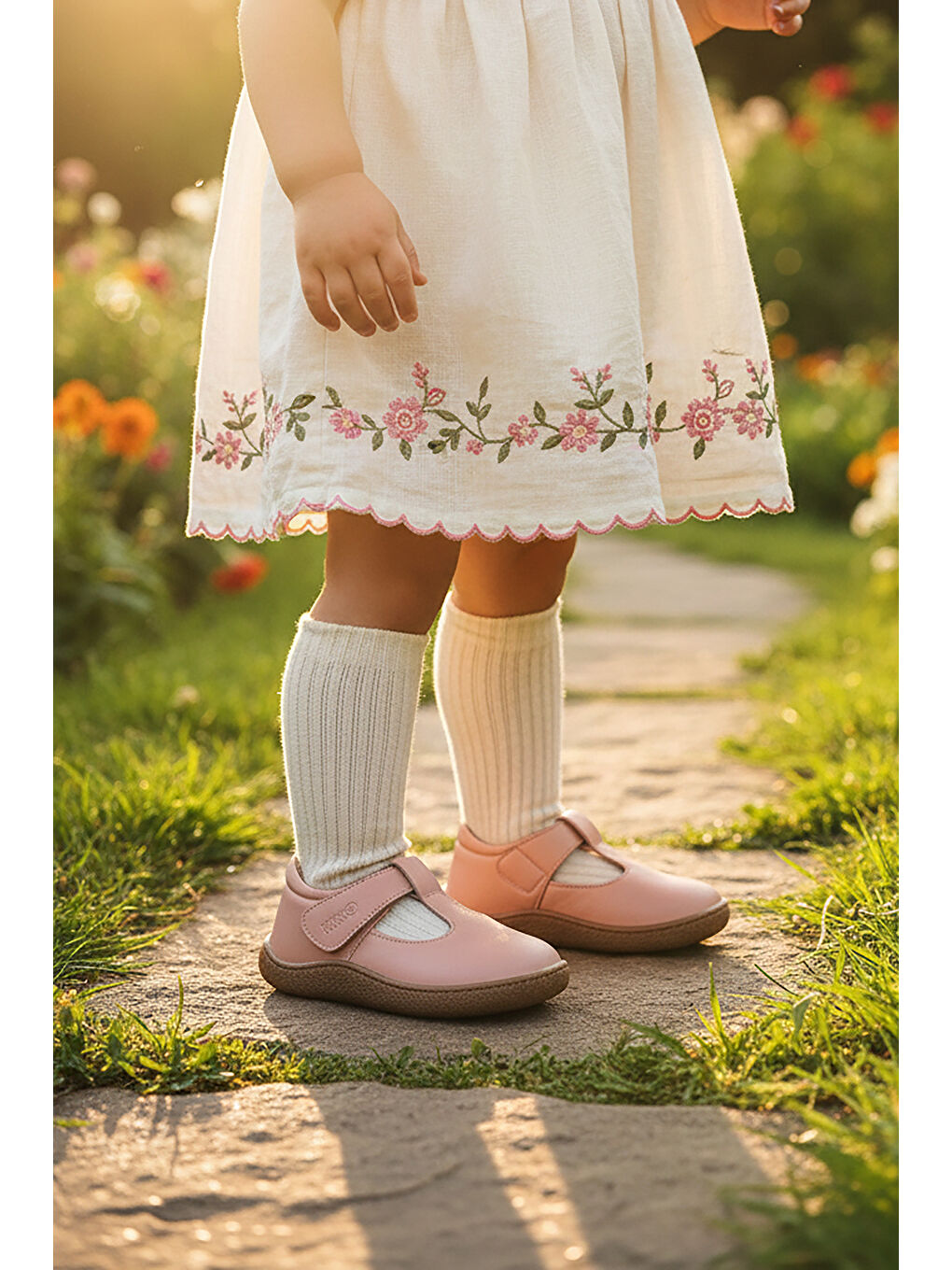 Pembe Lija %100 Deri Günlük Kız Çocuk Babet Ayakkabı-2