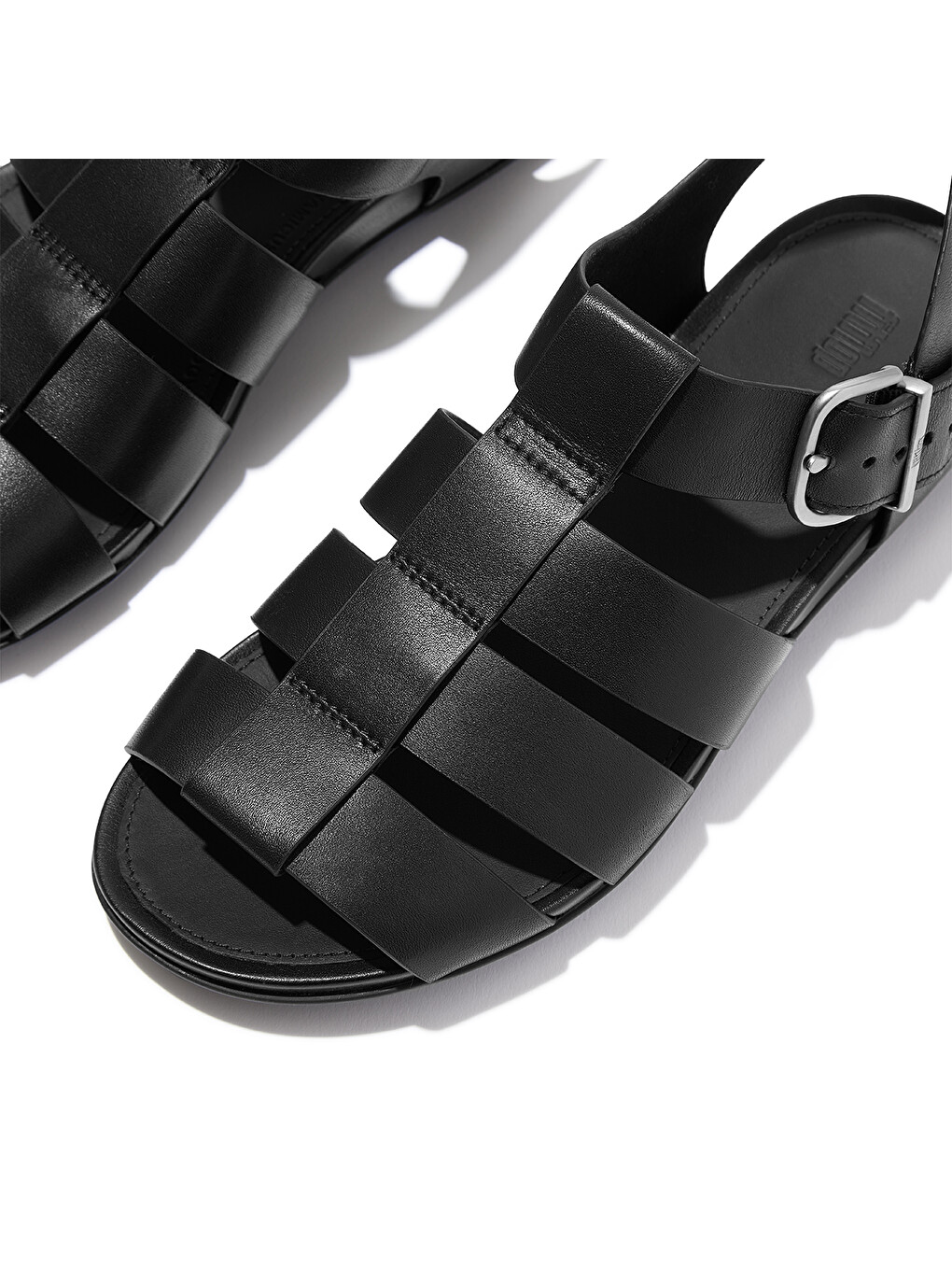 Siyah Kadın Sandalet A4B-001/C15 GRACIE LEATHER FISHERMAN SANDALS-3