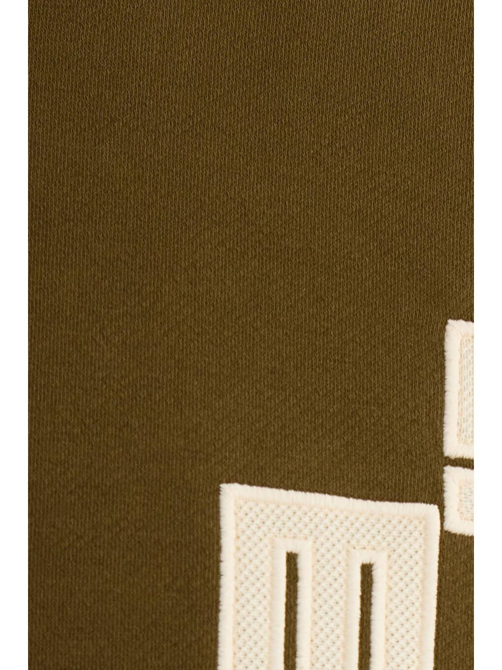 Erkek Relax Fit Rahat Kesim Pamuklu Lastikli Kol Bisiklet Yaka Baskılı Haki Sweatshirt-5