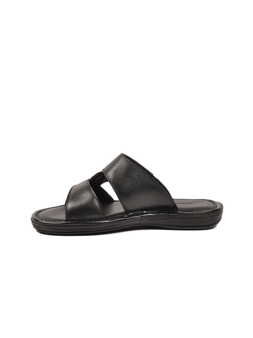 Siyah Hakiki Deri Yumuşak Taban Erkek Terlik 8521 M-3