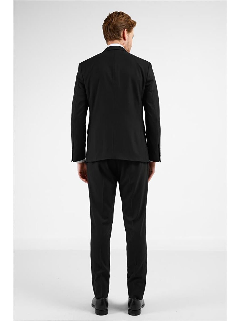 Siyah Mono Yaka Kazayağı Desen 6 Drop Slim Fit Takım Elbise 1001255173-2