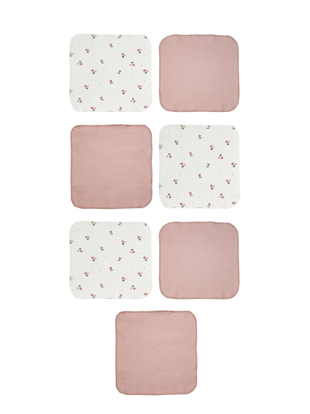 Bebek 7'li Mix Ağız Mendili 25x25cm, %100 Organik Pamuk, Bebek ve Yenidoğan Serisi - CSY5961-3