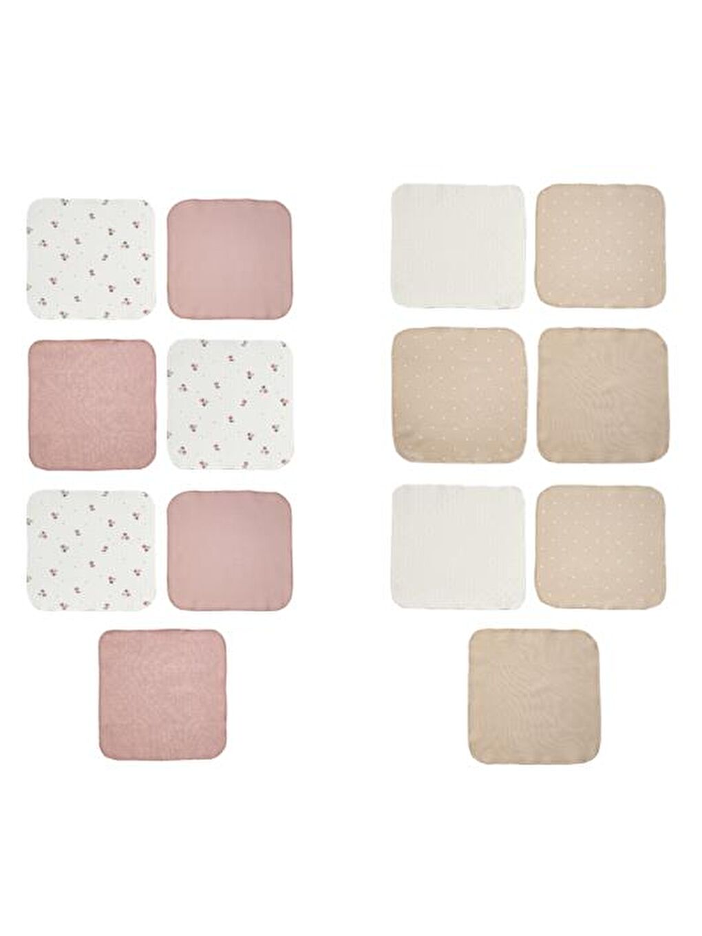 Bebek 7'li Mix Ağız Mendili 25x25cm, %100 Organik Pamuk, Bebek ve Yenidoğan Serisi - CSY5961-4