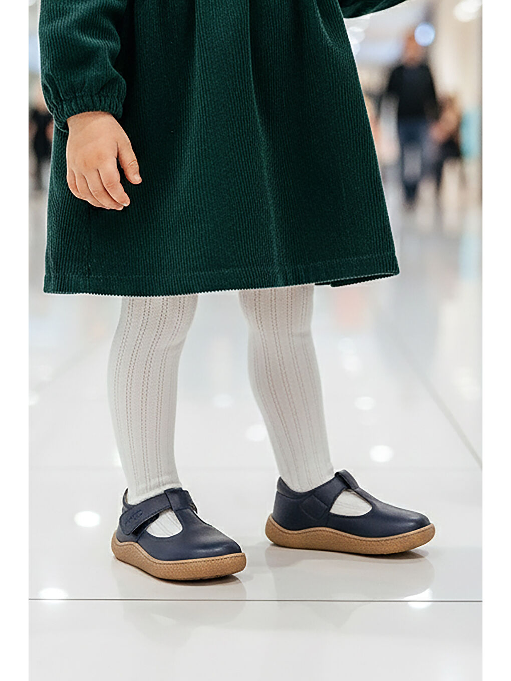 Lacivert Lija %100 Deri Günlük Kız Çocuk Babet Ayakkabı-2