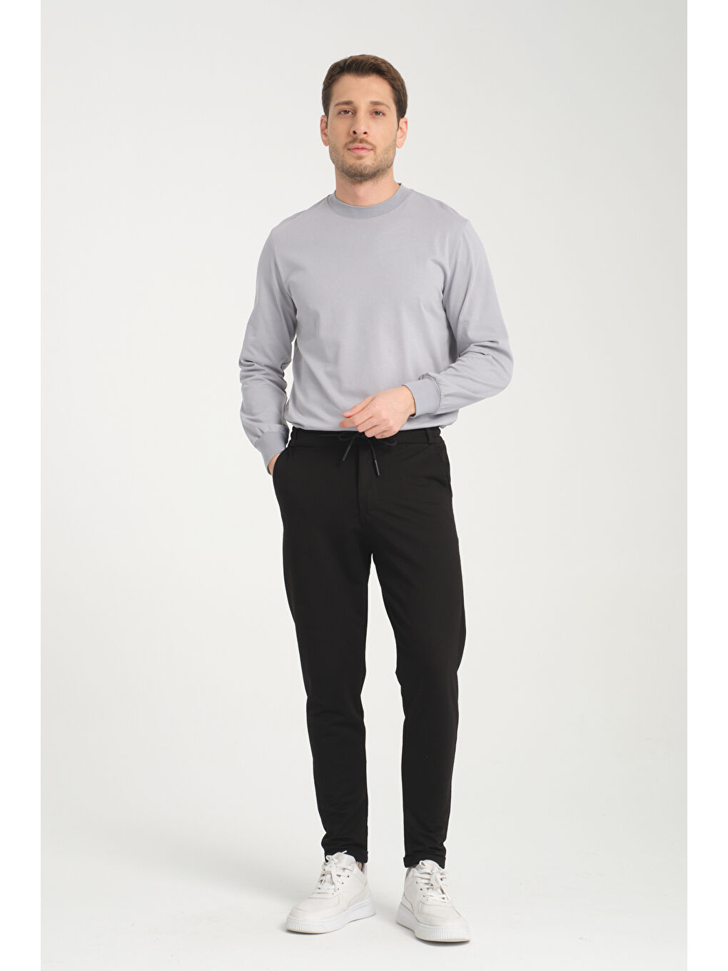 Siyah Duble Paça Kompak Erkek Pantolon 3575-1