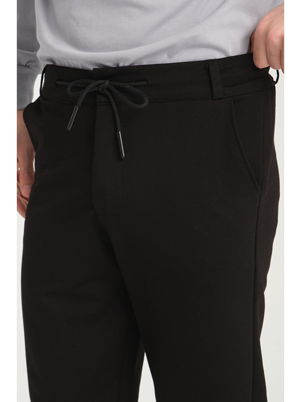 Siyah Duble Paça Kompak Erkek Pantolon 3575-2