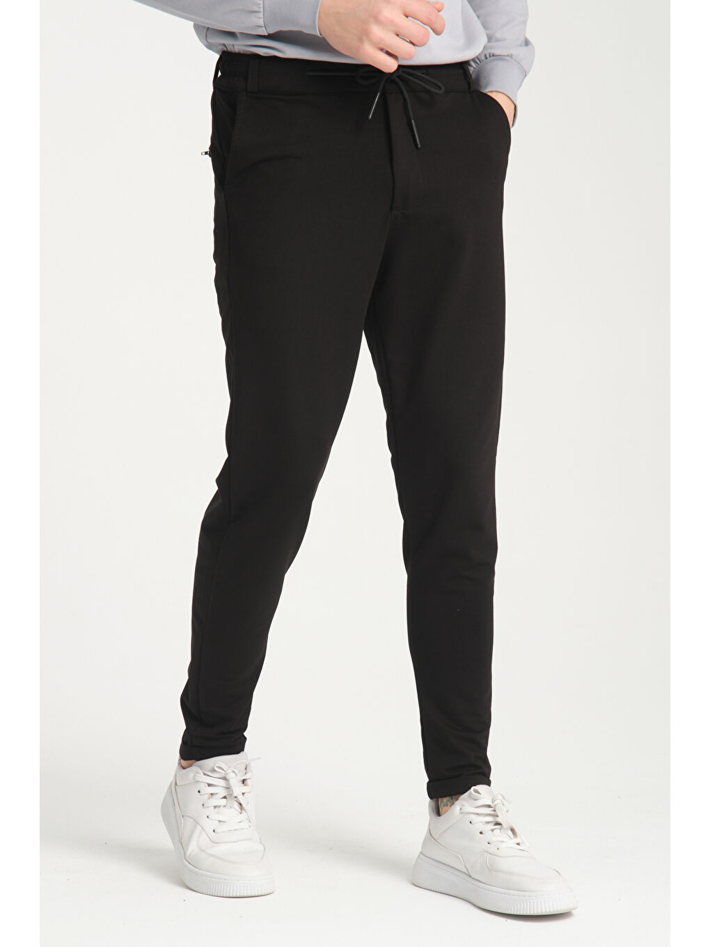 Siyah Duble Paça Kompak Erkek Pantolon 3575-4