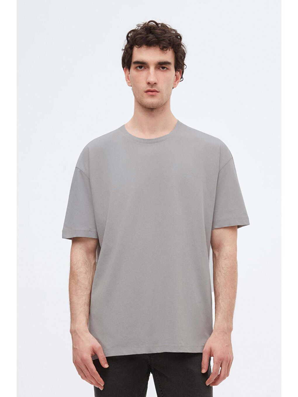 Siyah/Lacivert/Haki/Gri/Beyaz 5'Li Oversize %100 Pamuk T-Shirt-4