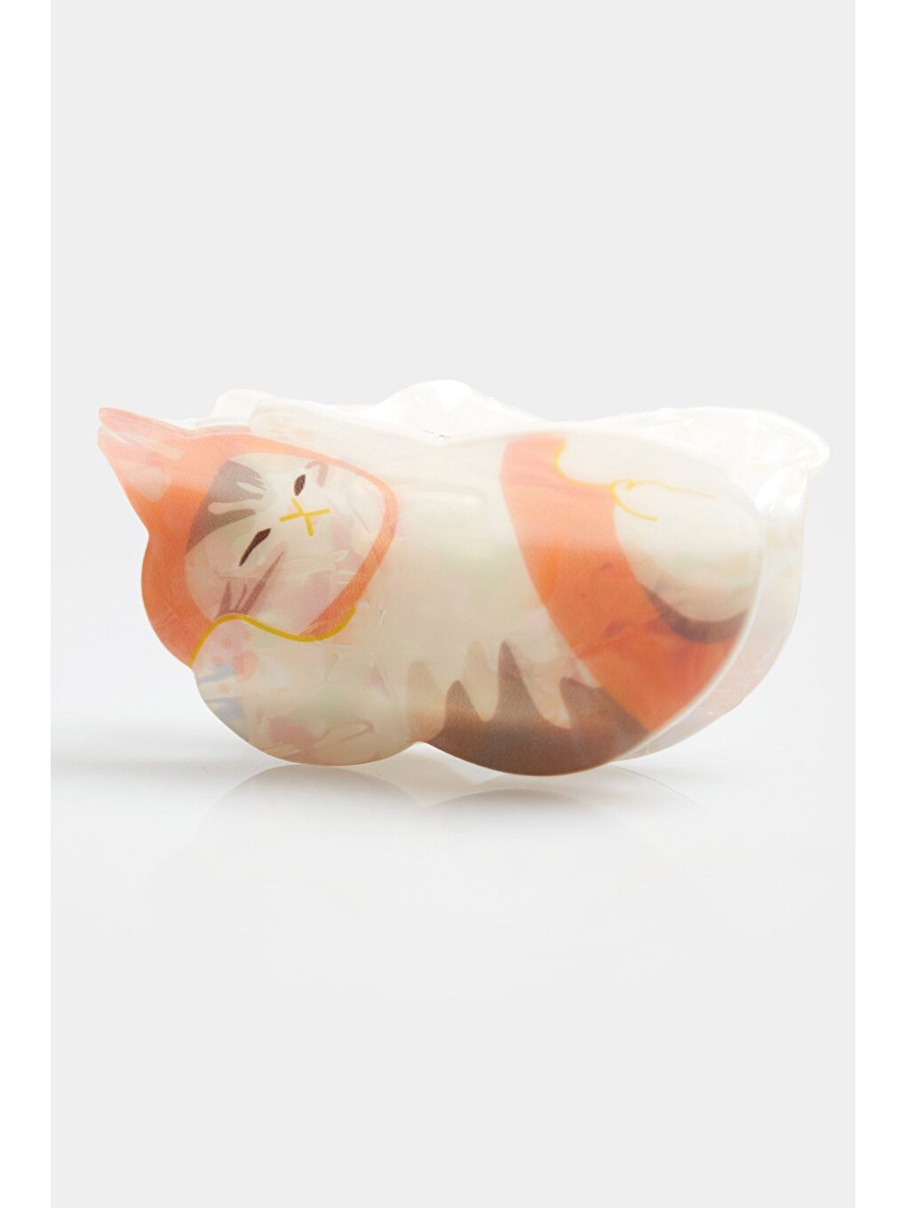 Pembe Kedi Figürlü Kemik Mandal Toka