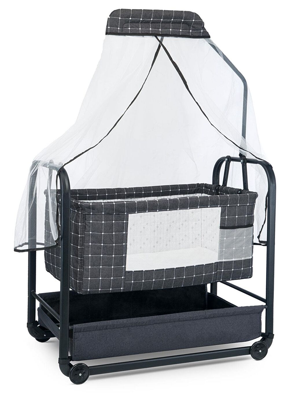 Elegance Cibinlikli Anne Yanı Sallanır Beşik - Gri Standart