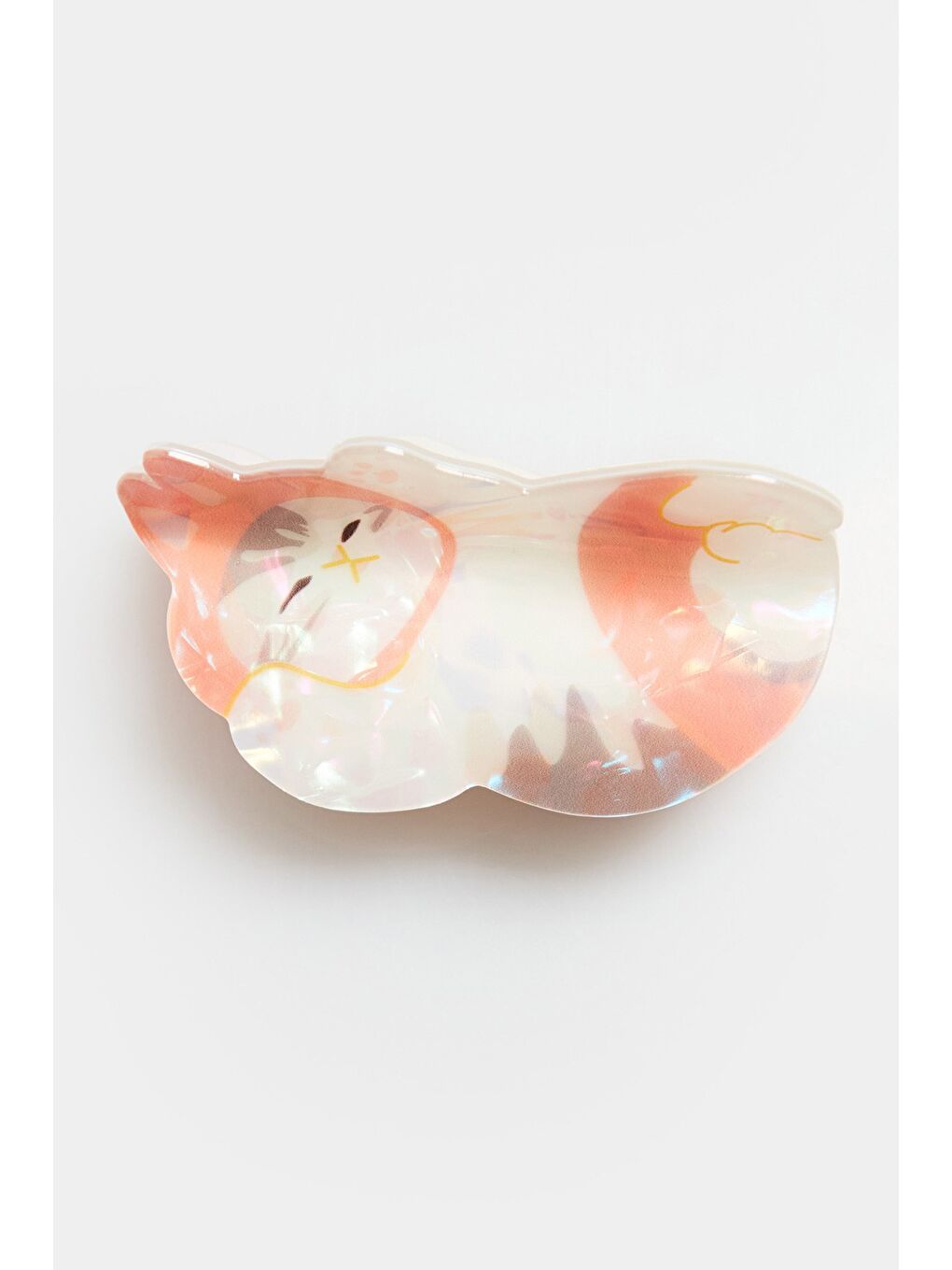 Pembe Kedi Figürlü Kemik Mandal Toka-3