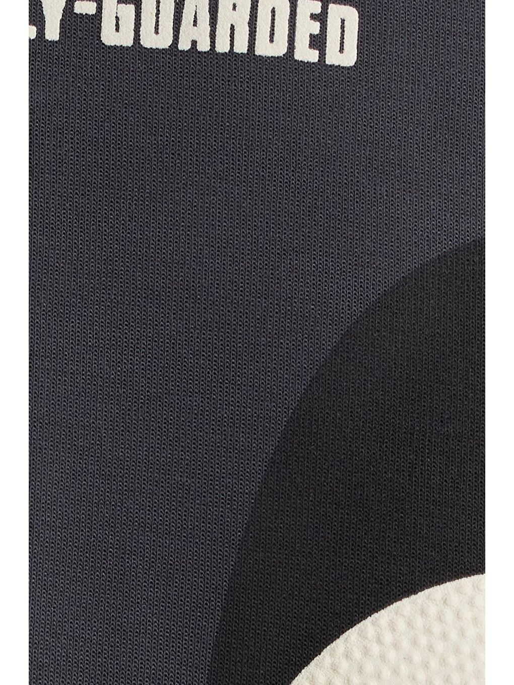 Erkek Relax Fit Rahat Kesim Pamuklu Lastikli Kol Bisiklet Yaka Baskılı Antrasit Sweatshirt-5