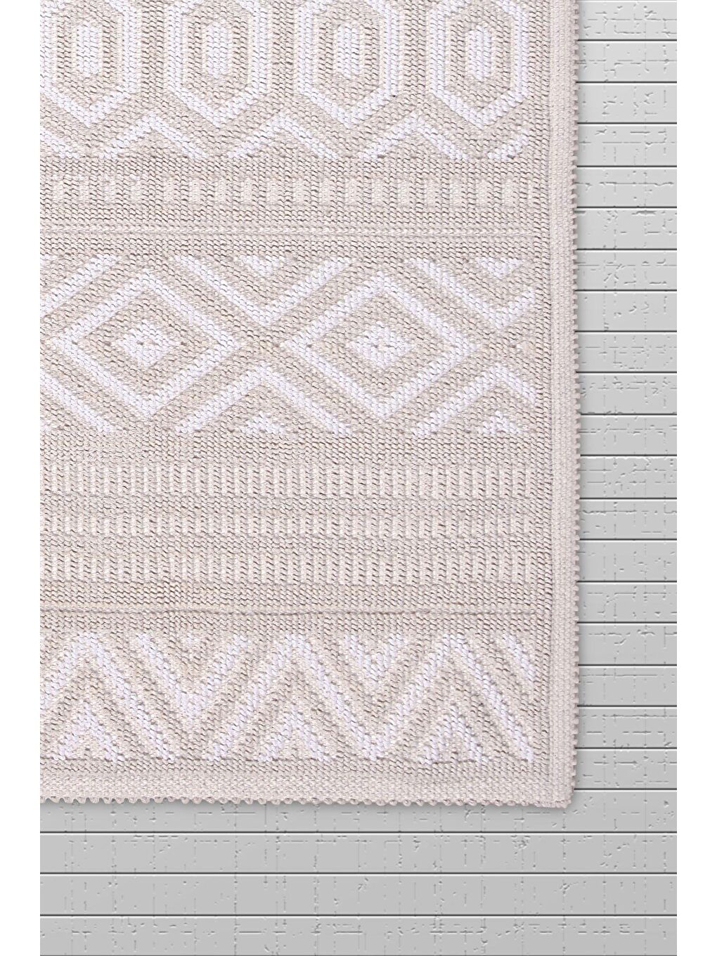 Hat Doğal Pamuklu 2'li Banyo Paspas Seti 60x100+50x60 Cm - Beyaz-1