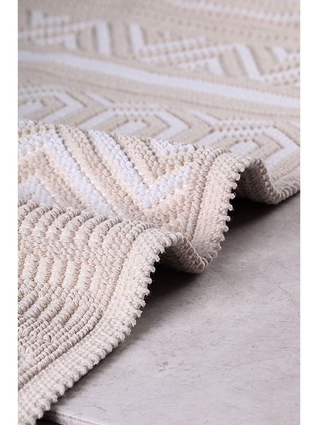 Hat Doğal Pamuklu 2'li Banyo Paspas Seti 60x100+50x60 Cm - Beyaz-2