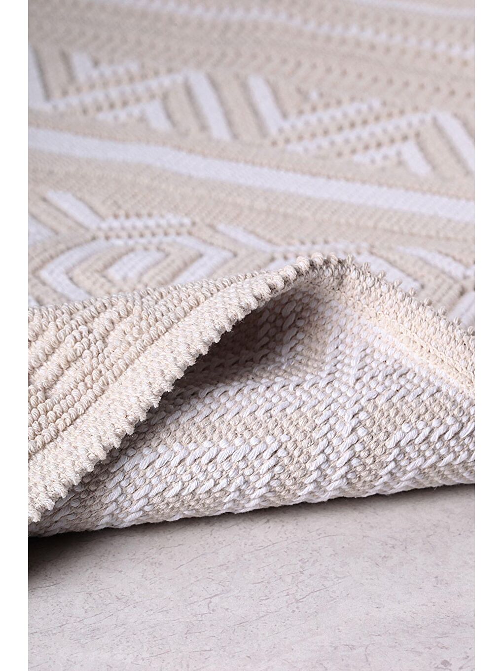 Hat Doğal Pamuklu 2'li Banyo Paspas Seti 60x100+50x60 Cm - Beyaz-3