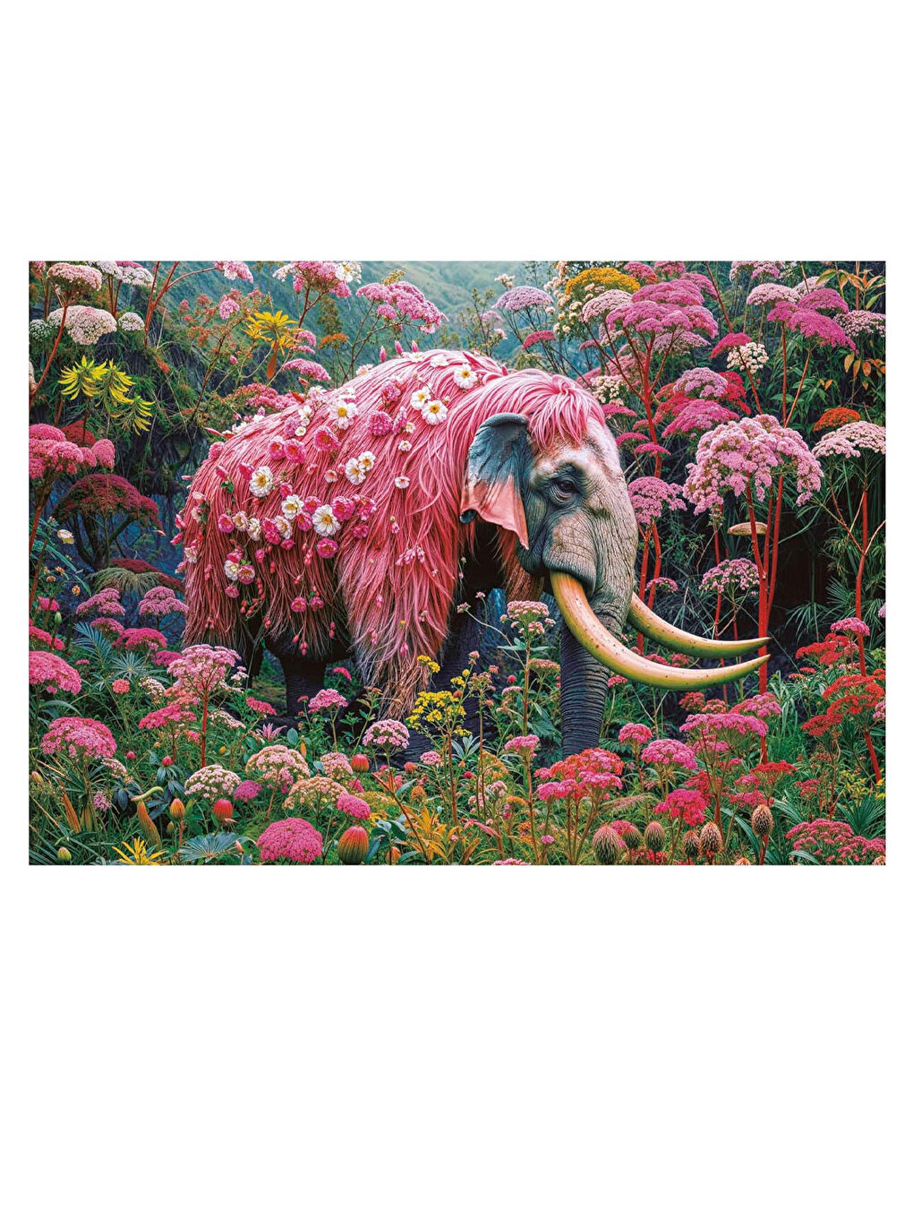 Puzzle 1000 Parça Çiçekli Fil 20229-1