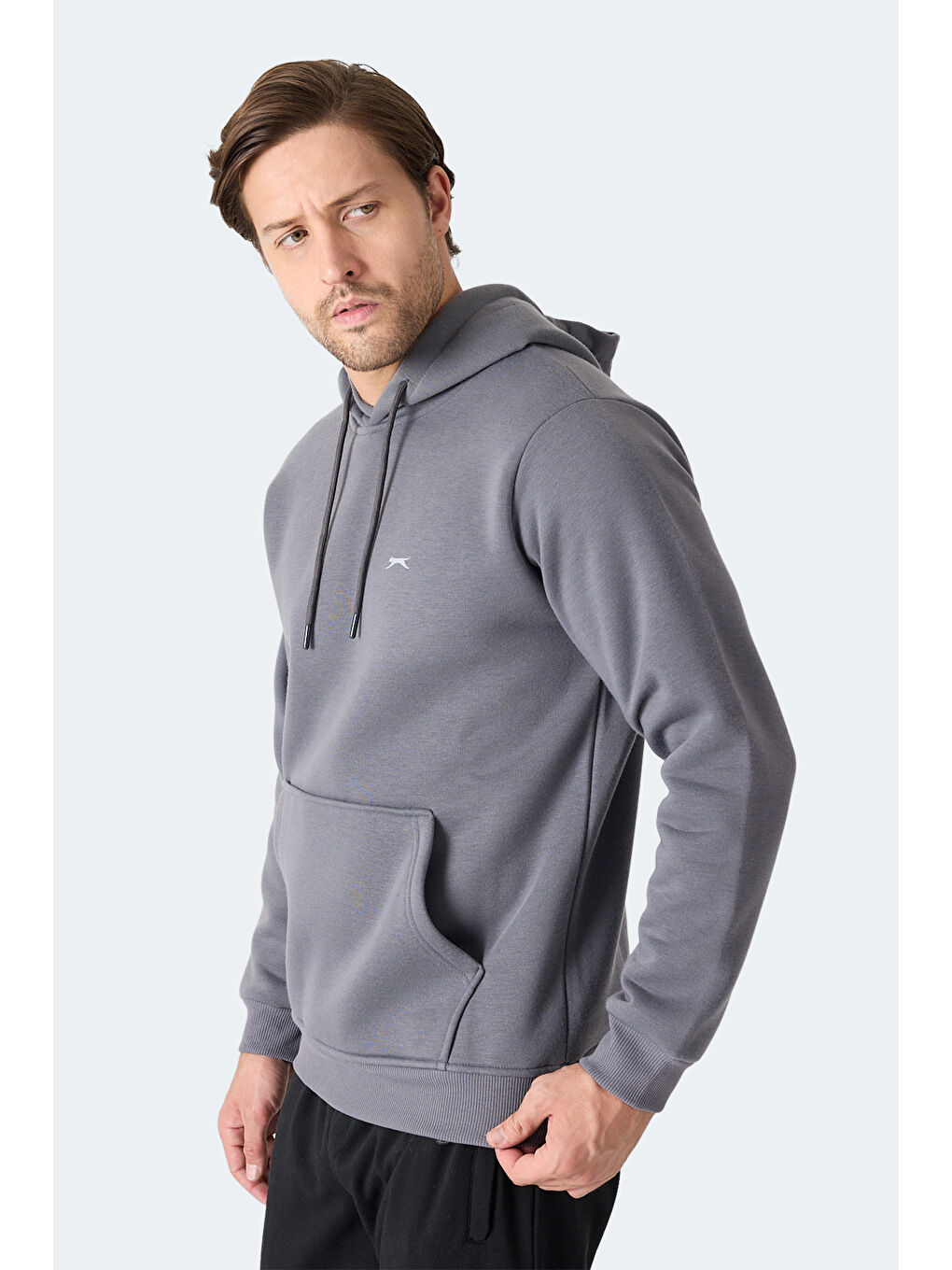 MOONLIGHT I Erkek Kapüşonlu Gri Sweatshırt-2