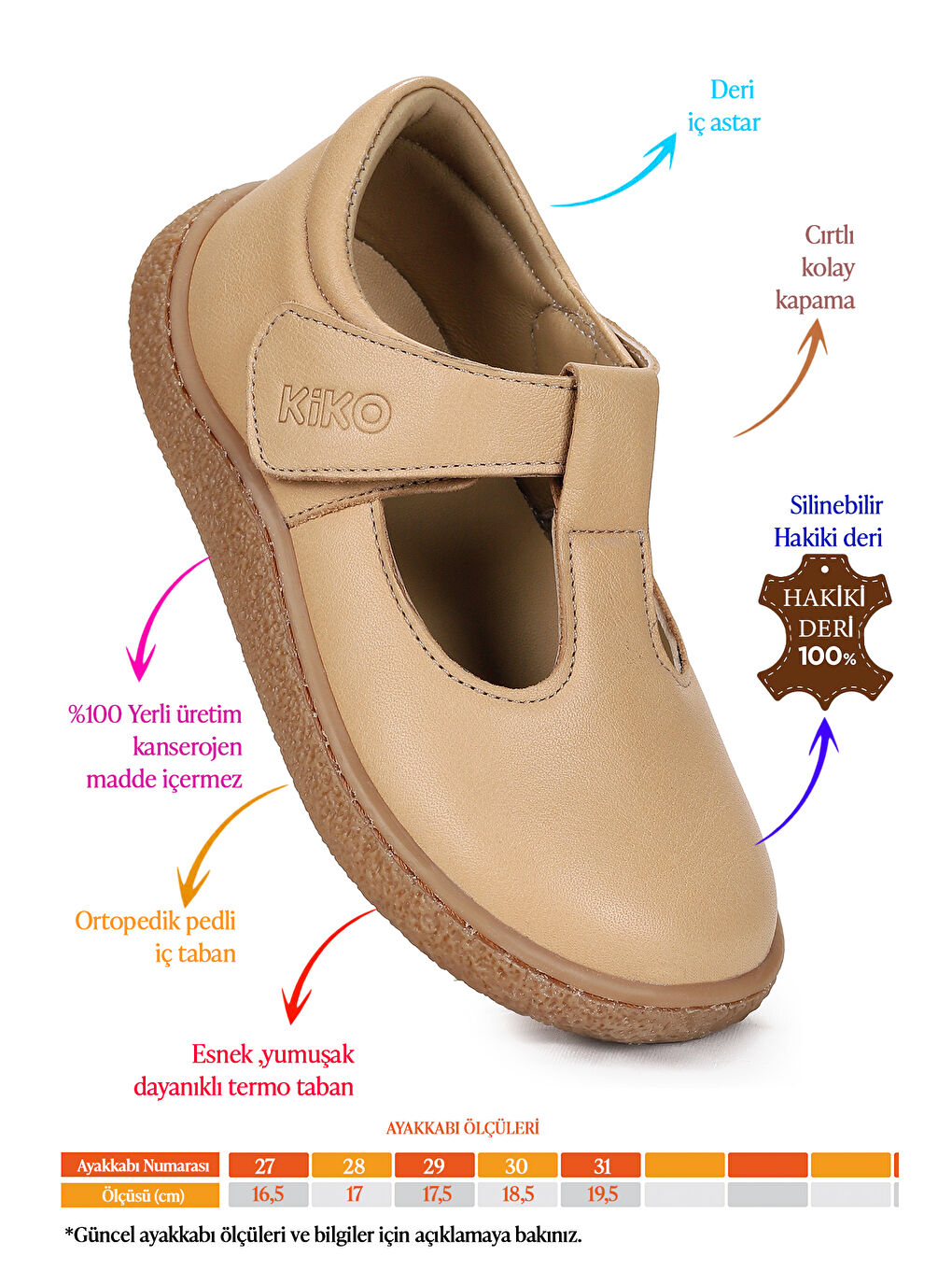 Kahverengi Lija %100 Deri Günlük Kız Çocuk Babet Ayakkabı-1