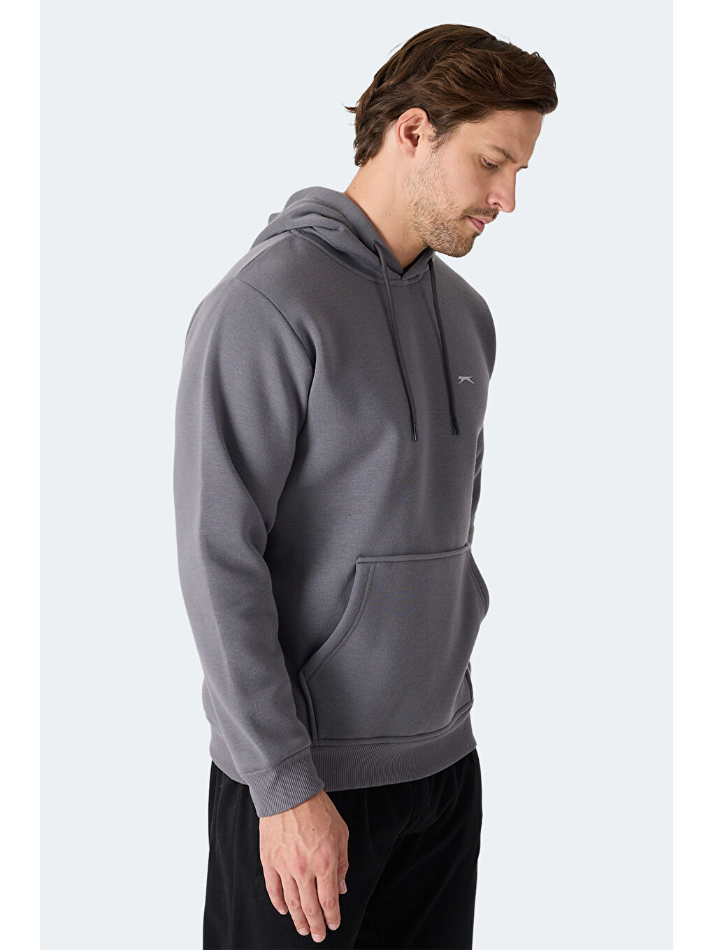 MOONLIGHT I Erkek Kapüşonlu Gri Sweatshırt-3