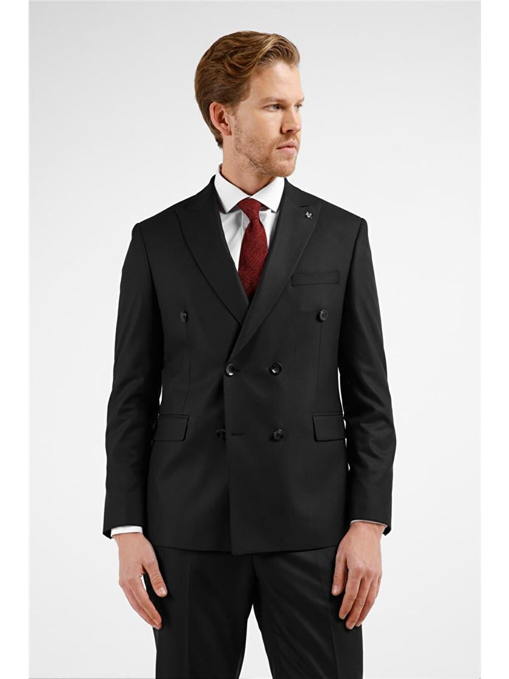 Siyah Kırlangıç Yaka 6 Drop Slim Fit Takım Elbise 1001255172-2