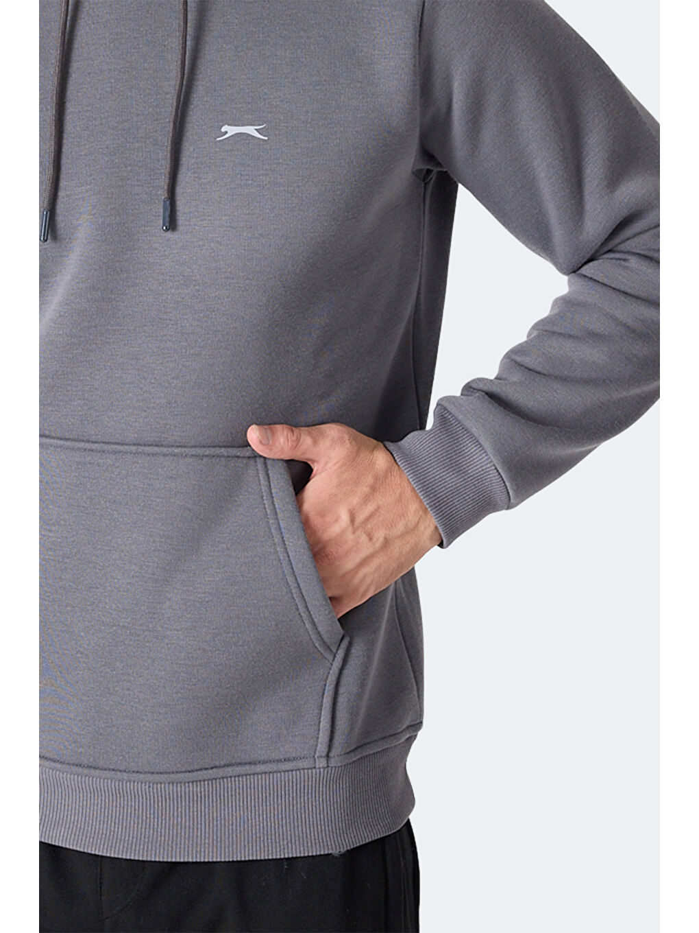 MOONLIGHT I Erkek Kapüşonlu Gri Sweatshırt-5