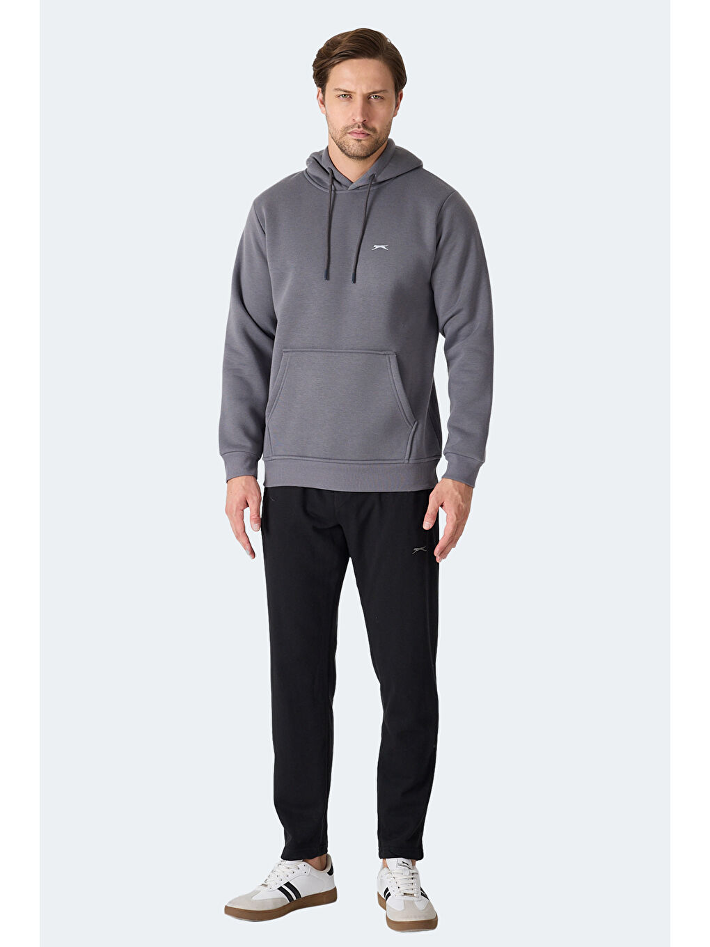 MOONLIGHT I Erkek Kapüşonlu Gri Sweatshırt-6