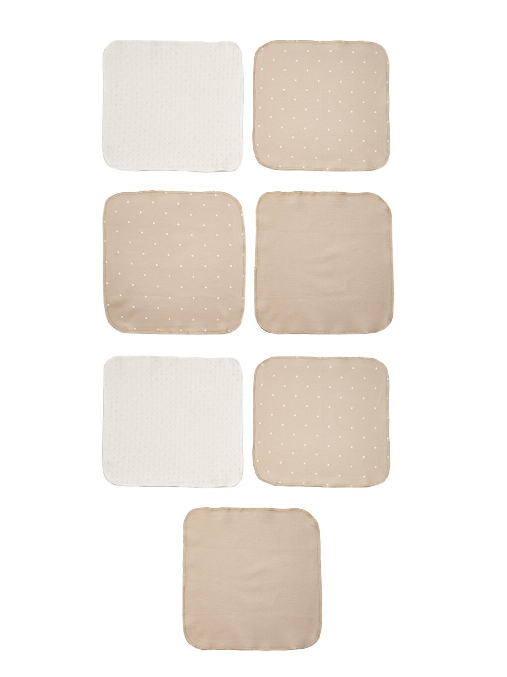 Bebek 7'li Mix Ağız Mendili 25x25cm, %100 Organik Pamuk, Bebek ve Yenidoğan Serisi - CSY5961-1