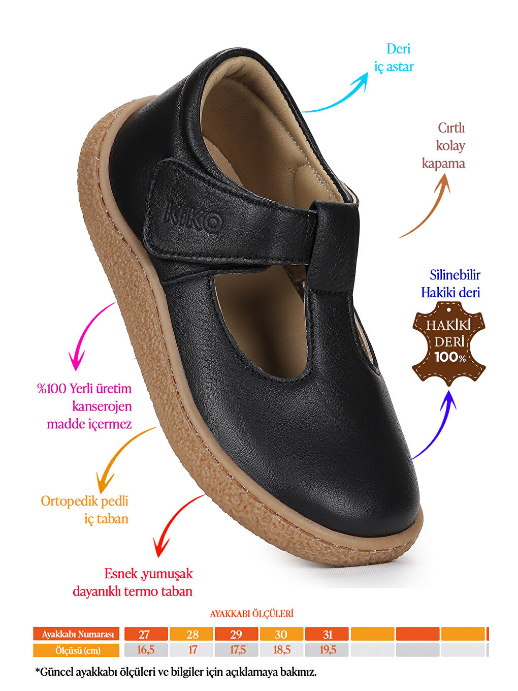 Siyah Lija %100 Deri Günlük Kız Çocuk Babet Ayakkabı-1