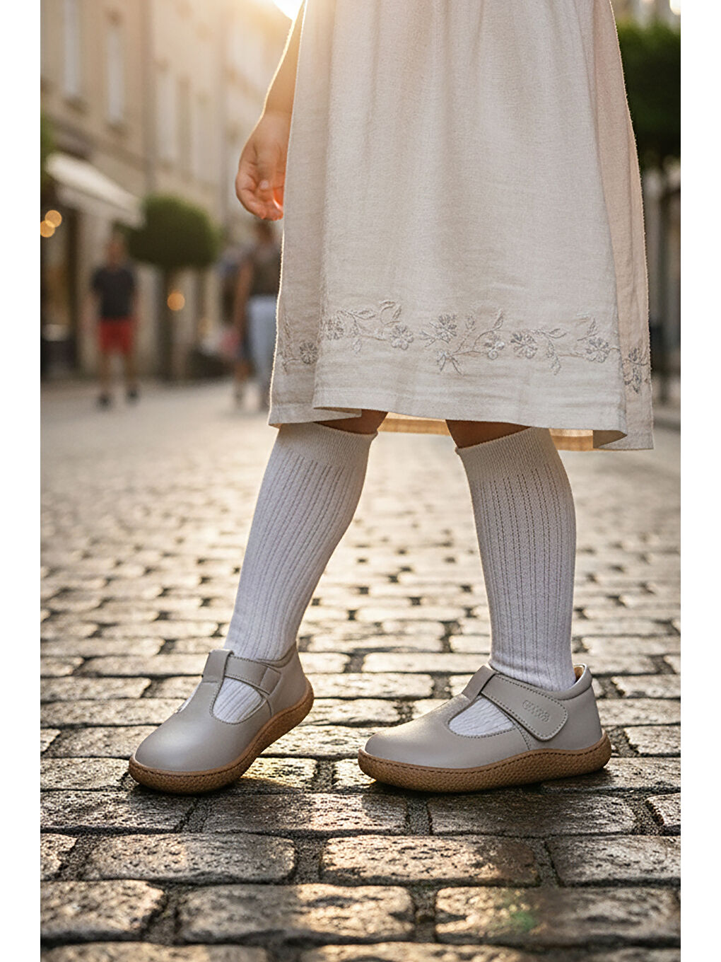 Bej Lija %100 Deri Günlük Kız Çocuk Babet Ayakkabı-2