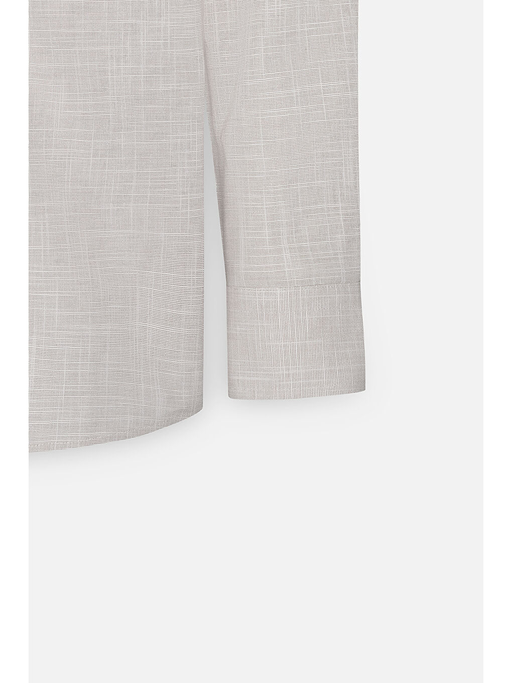 Erkek Bej Slim Fit Dar Kesim Düğmeli Yaka Keten Görünümlü %100 Pamuk Flamlı Gömlek-7