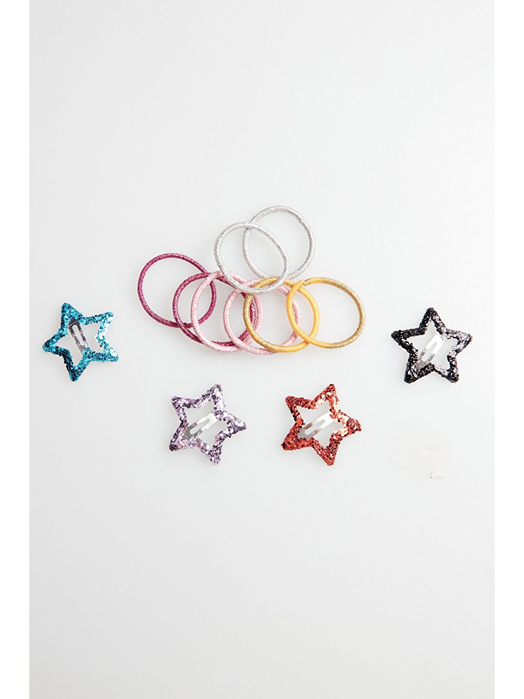 Karışık Yıldız Figürlü 6 Lı Kız Çocuk Toka-1