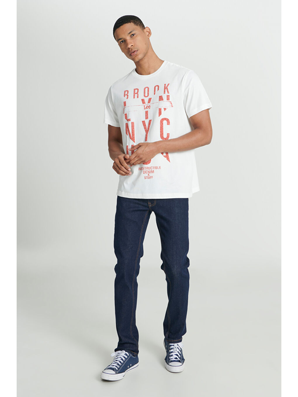 Regular Fit Rahat Kesim Bisiklet Yaka %100 Pamuk Kırık Beyaz Tişört-2