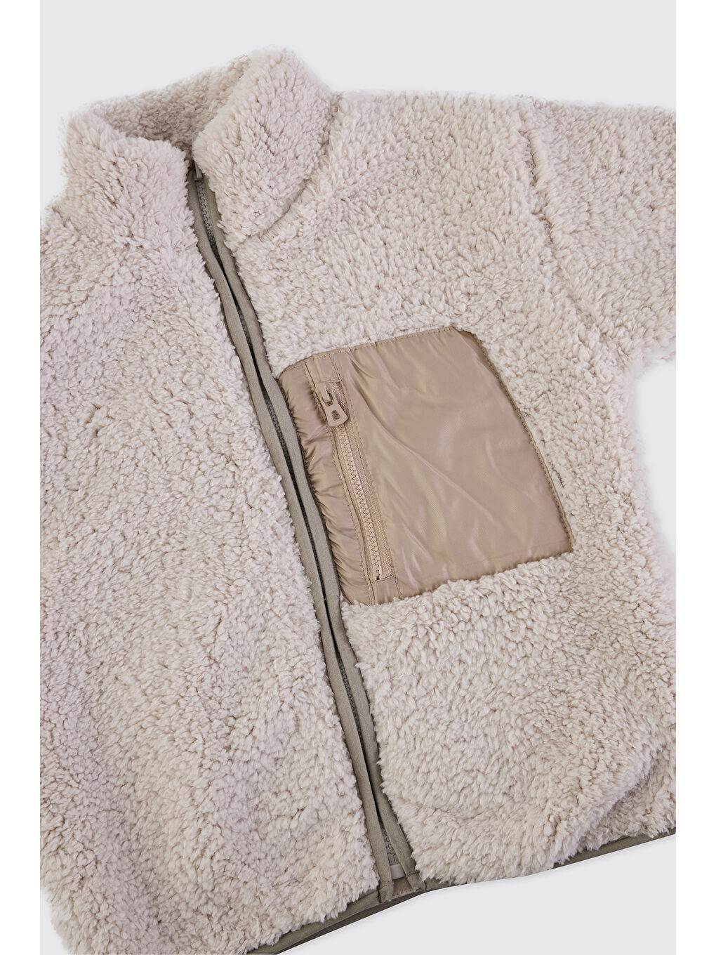 Bej Erkek Çocuk Pelüş Taş Ceket-4