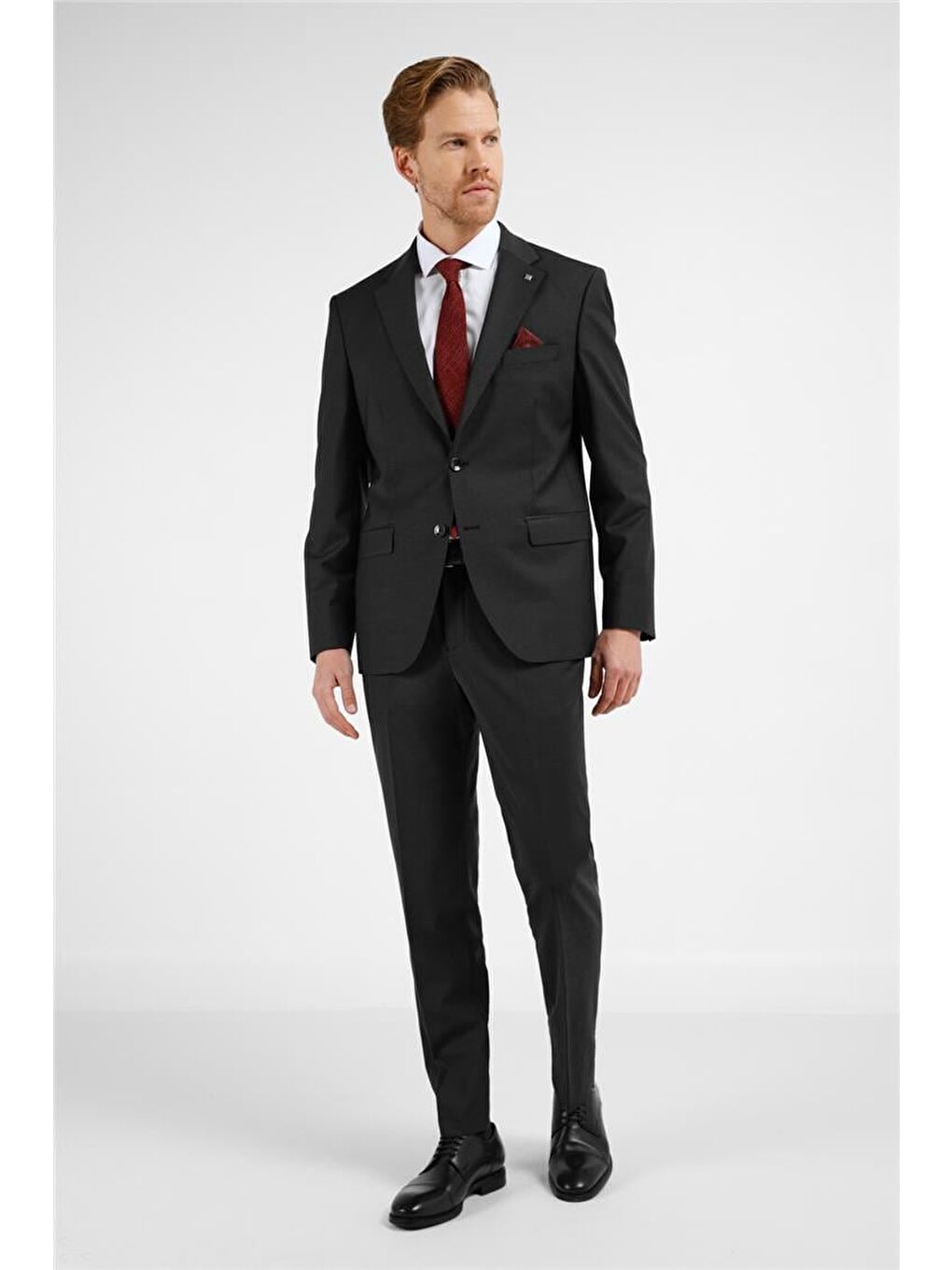 Antrasit Mono Yaka 6 Drop Comfort Fit Takım Elbise 1001255178-2