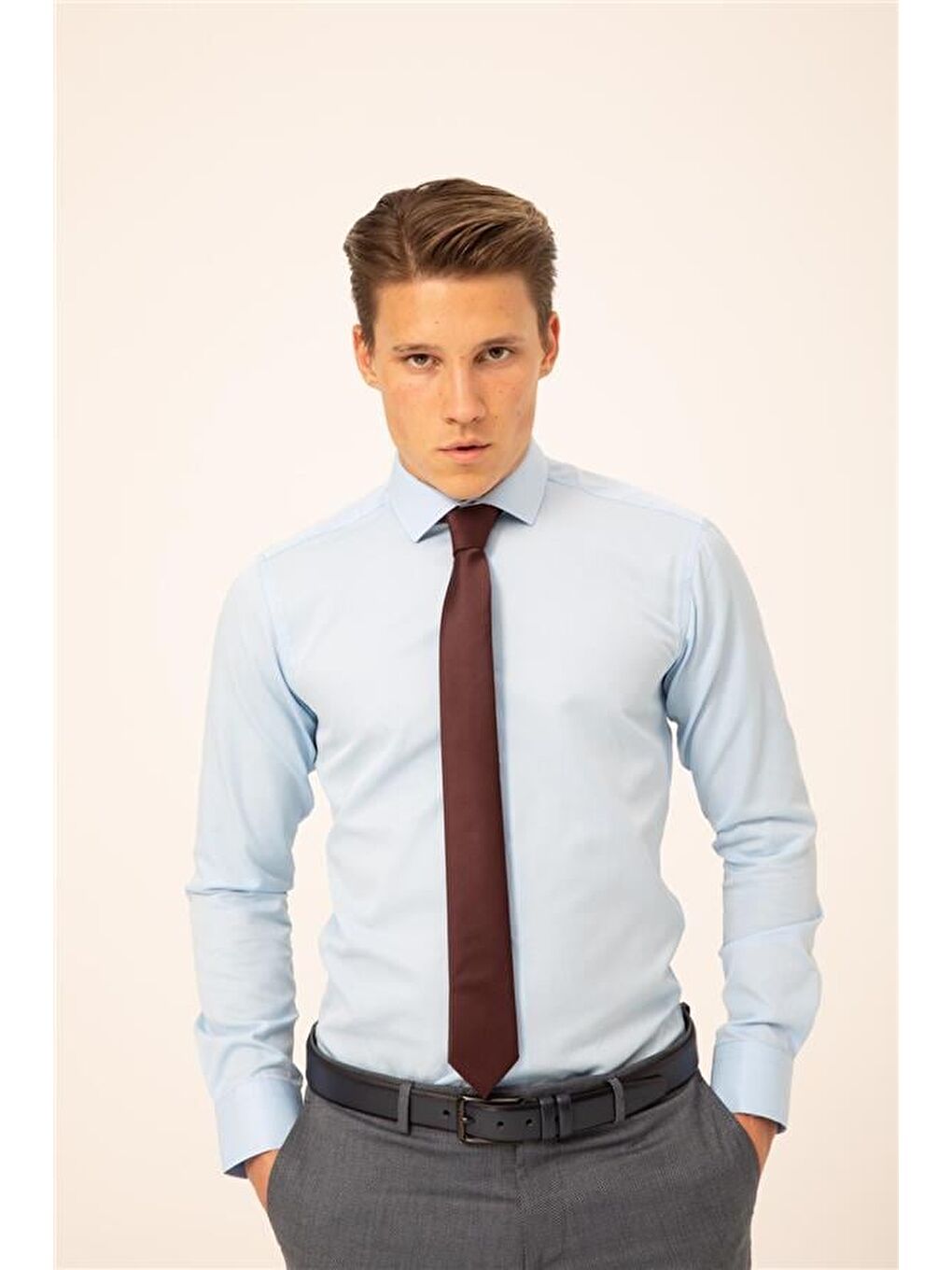 Koyu Bordo Düz Kravat-3