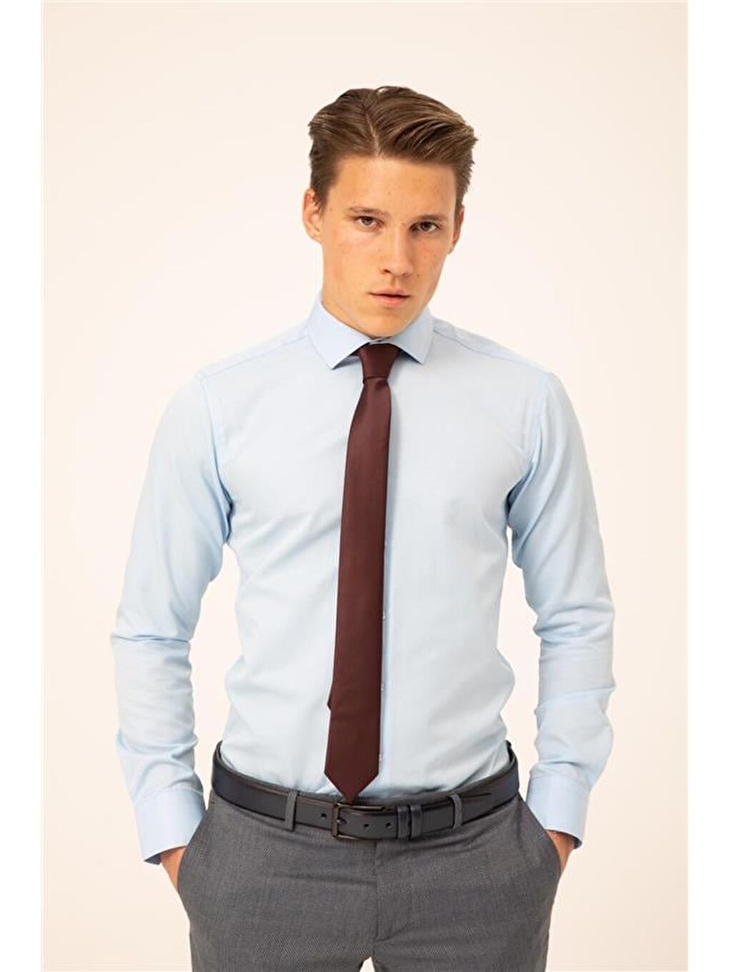 Koyu Bordo Düz Kravat-4