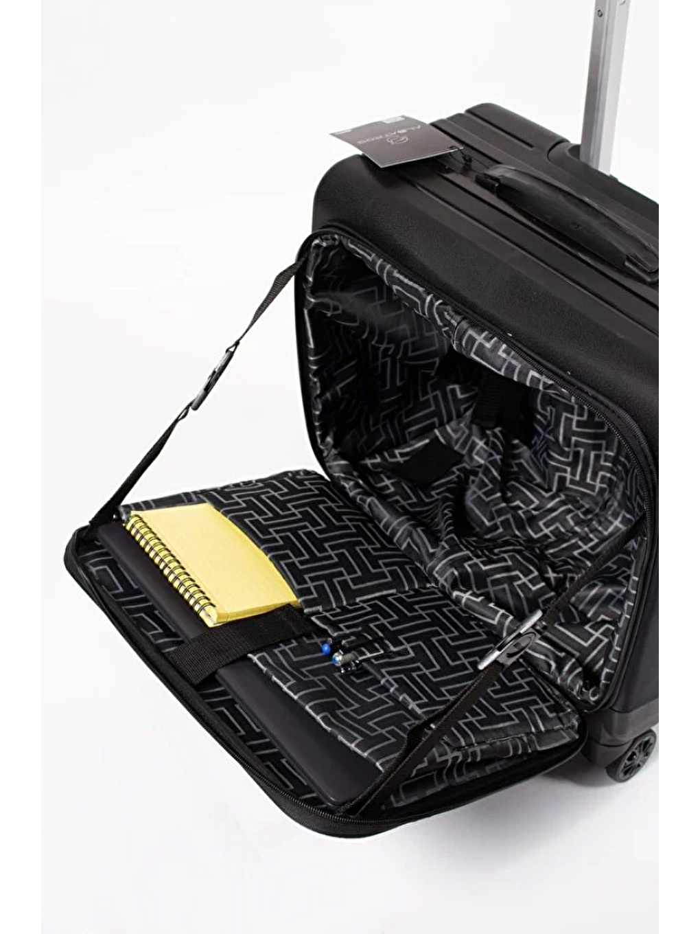 Siyah Laptop Korumalı TSA Kilitli 8 Tekerlek Kumaş Pilot Valizi-5