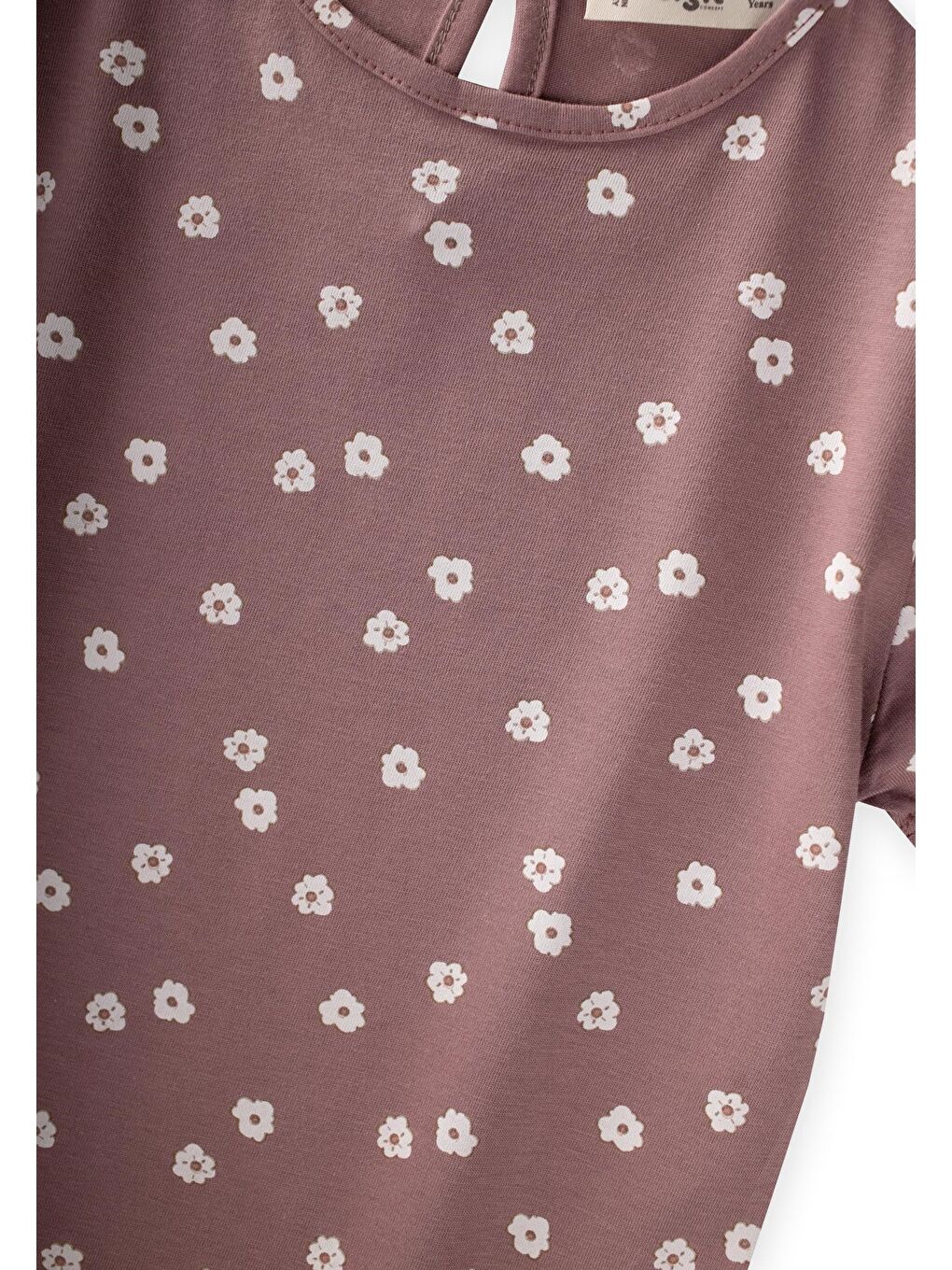 Mor Desenli Pijama Takımı 2-9 Yaş Çiçek Desen-2