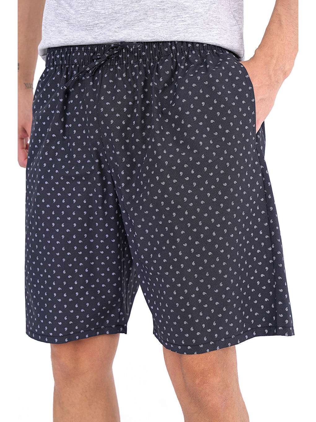 Gri Dokuma Şort Takımı GRİ-2