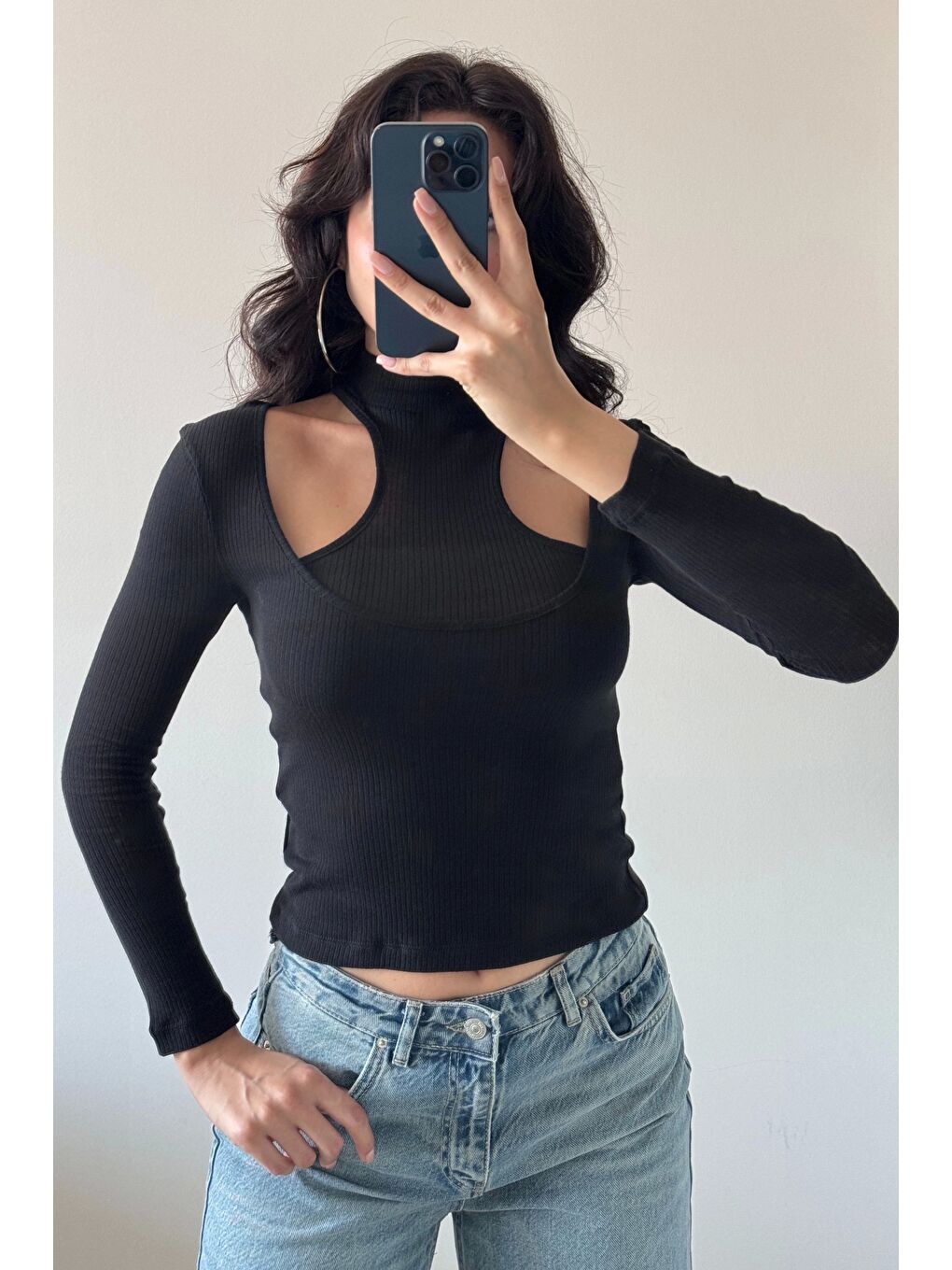 Kadın Siyah Bluz 1017-0552